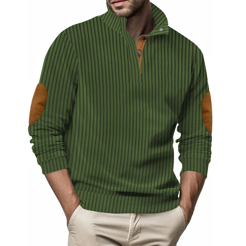 Knit sweater for men with a high collar and unique elbow patches Lune London