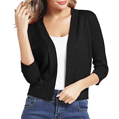 Ladies casual cardigan with open front and 3/4 sleeves Amarae