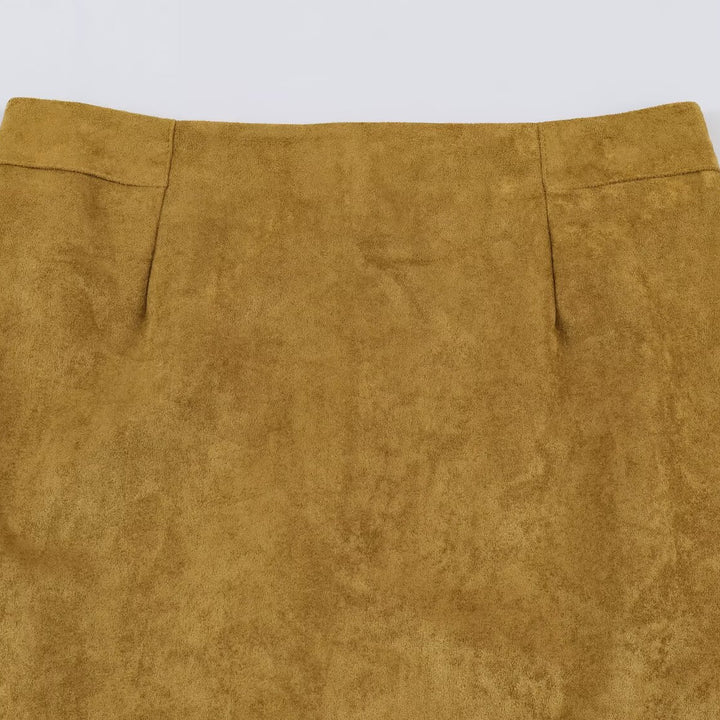Women's pencil skirt made of suede look with high waist Amarae