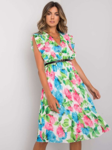 Lune London Floral Ruffle Midi Dress for Women