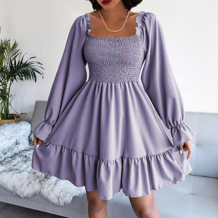 Light short dress for women with ruffles and puff sleeves Lune London