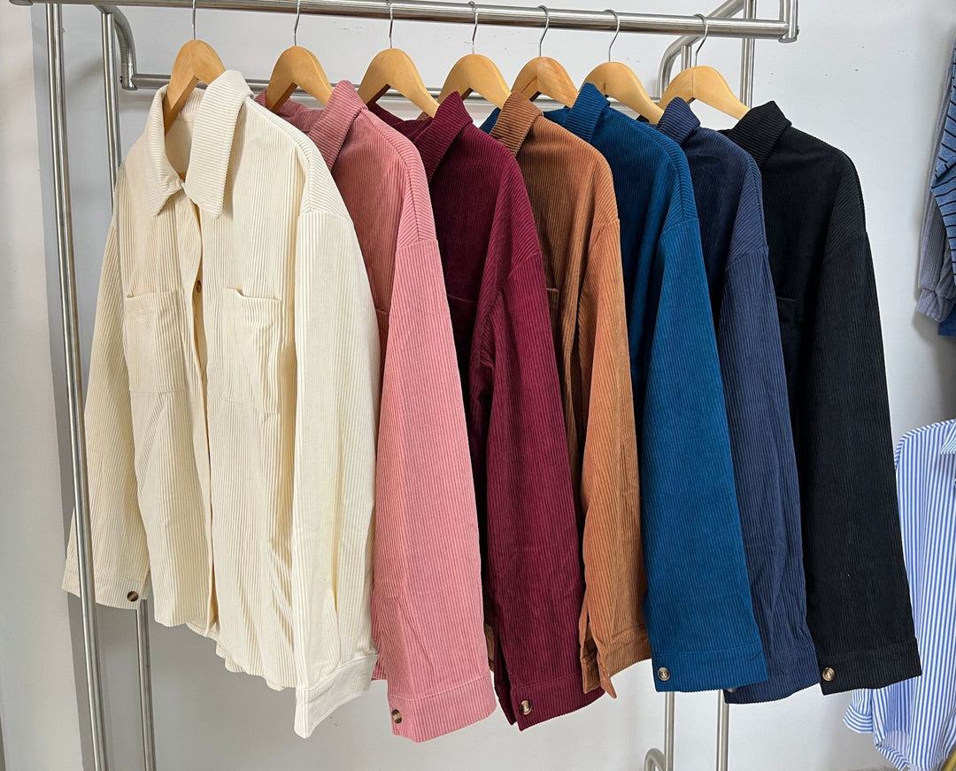 Corduroy jacket for women with a comfortable fit and practical chest pockets Lune London