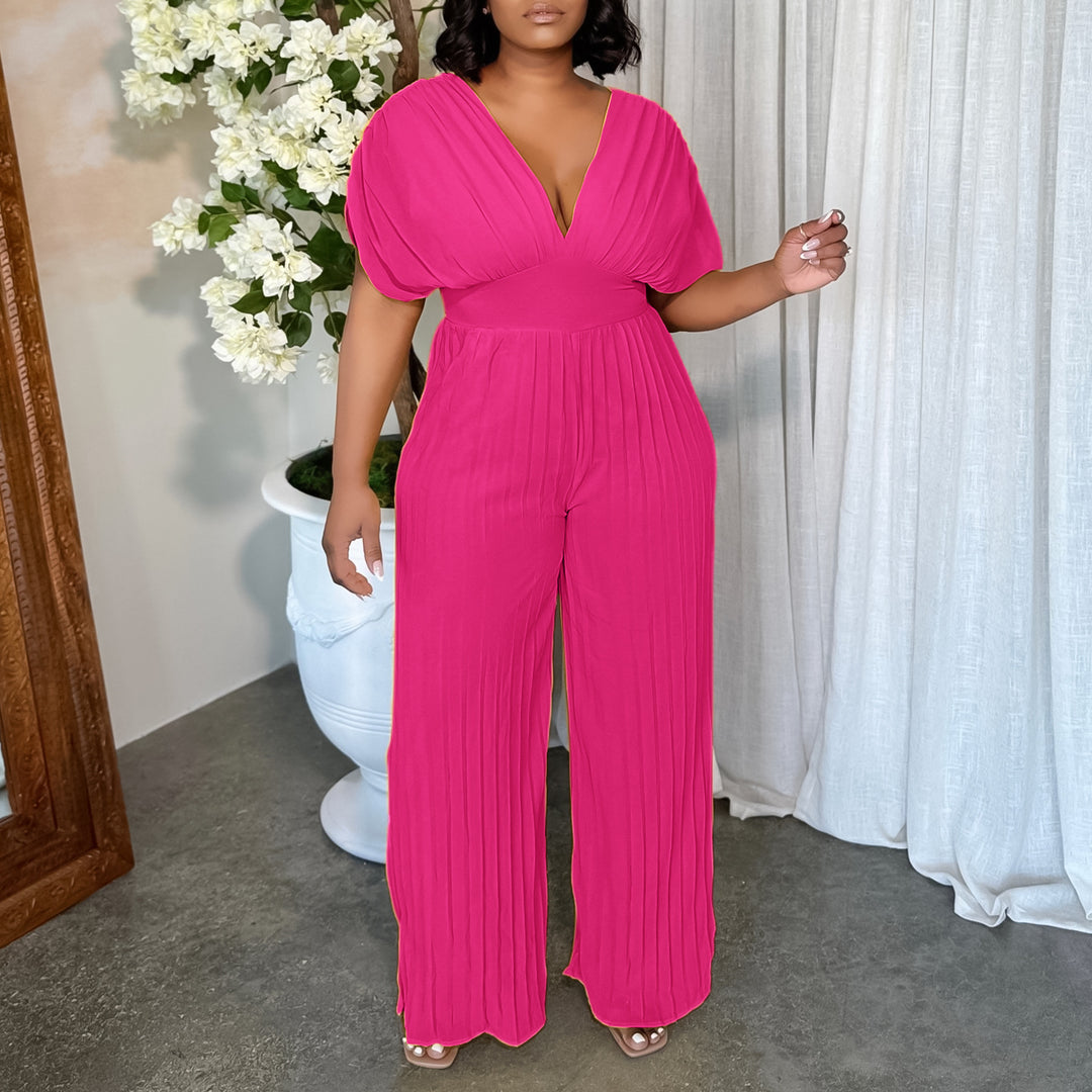 Pleated jumpsuit for women with voluminous sleeves Lune London
