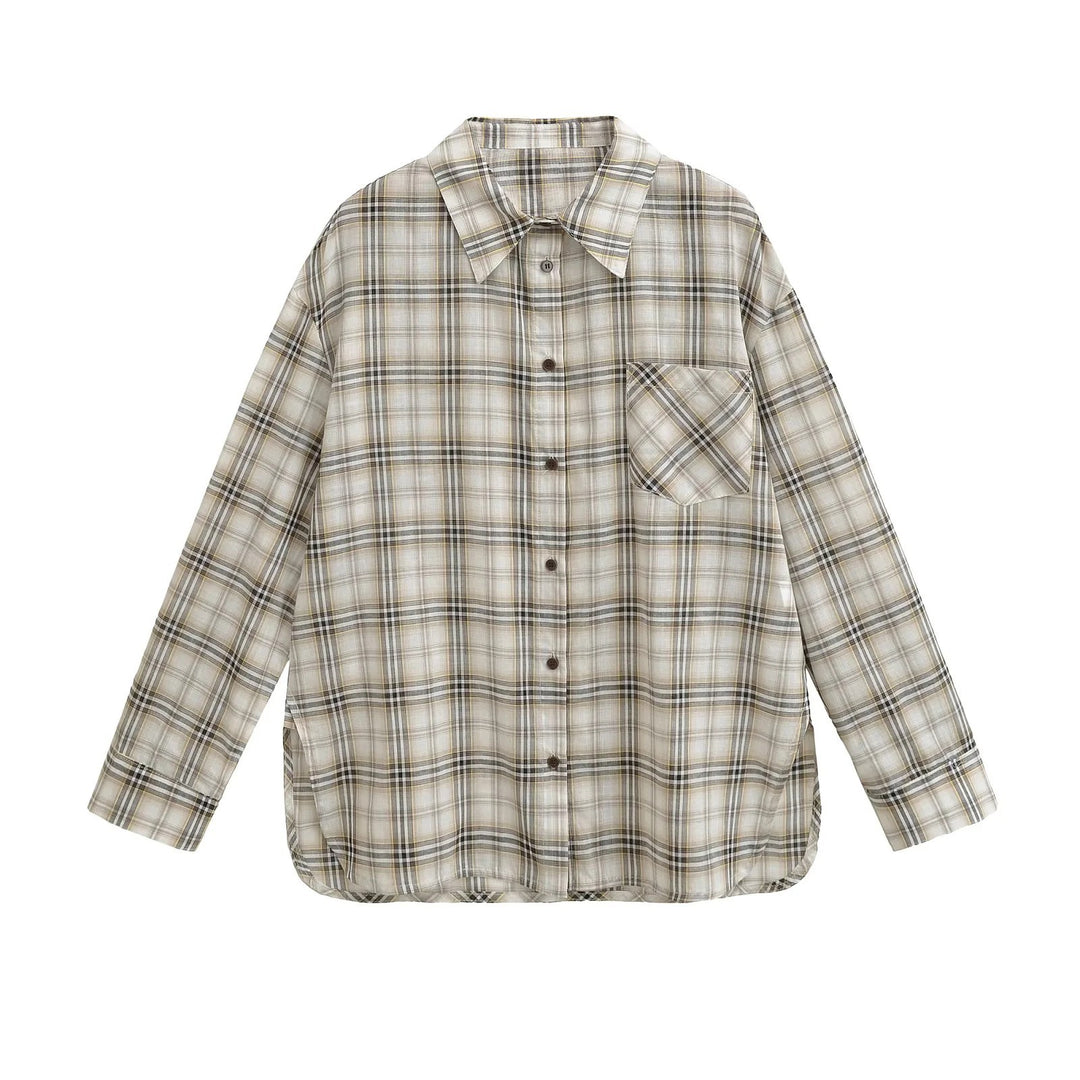 Plaid flannel shirt plus size for women Lune London