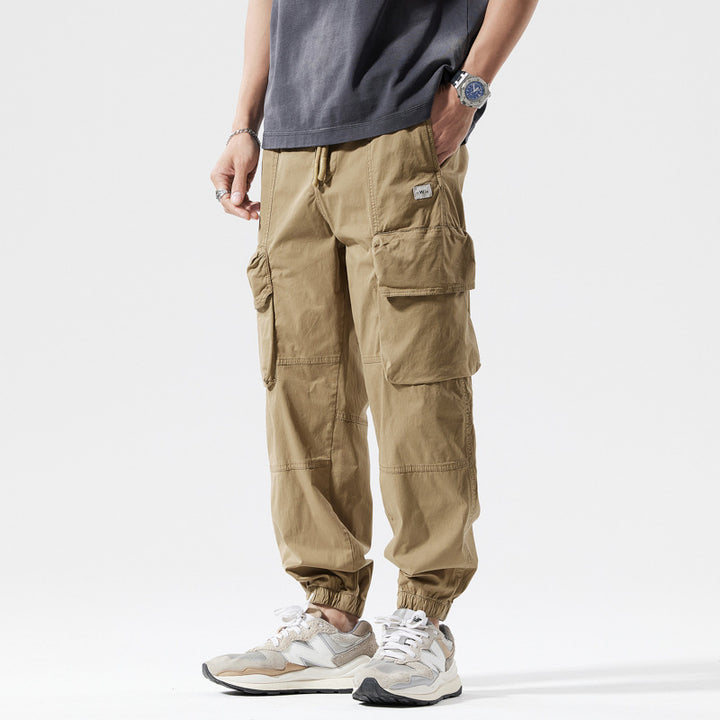 Casual cargo style jogger pants for men with elastic waistband Lune London