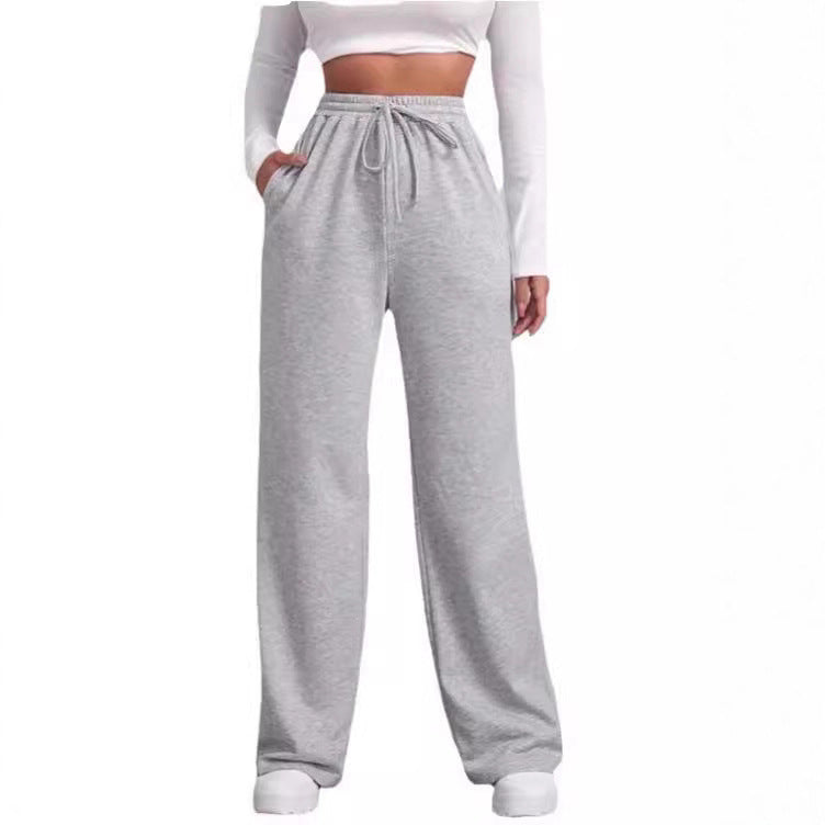Women's casual leisure pants with a wide cut and elastic waistband Chic & Stil