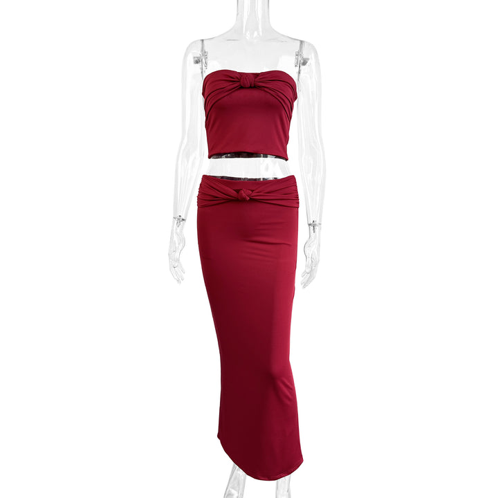 Women's wrap top with knot details and form-fitting design Lune London