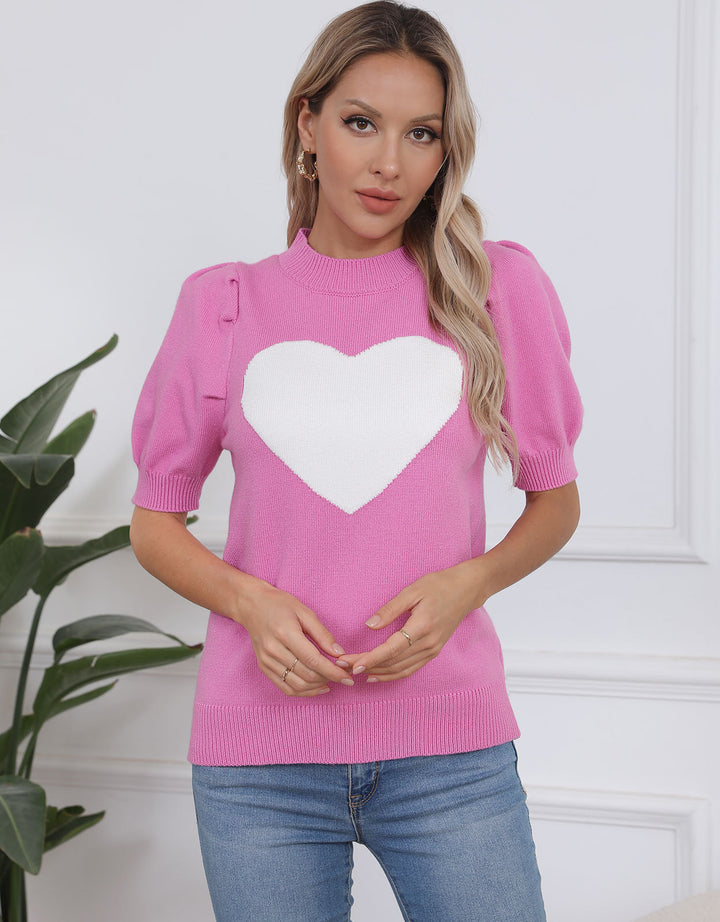 Chandail en tricot pour femmes avec design en forme de cœur Chic & Stil