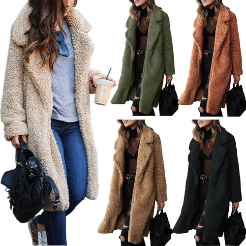 Cozy teddy coat for ladies with elegant lapels and practical pockets Amarae