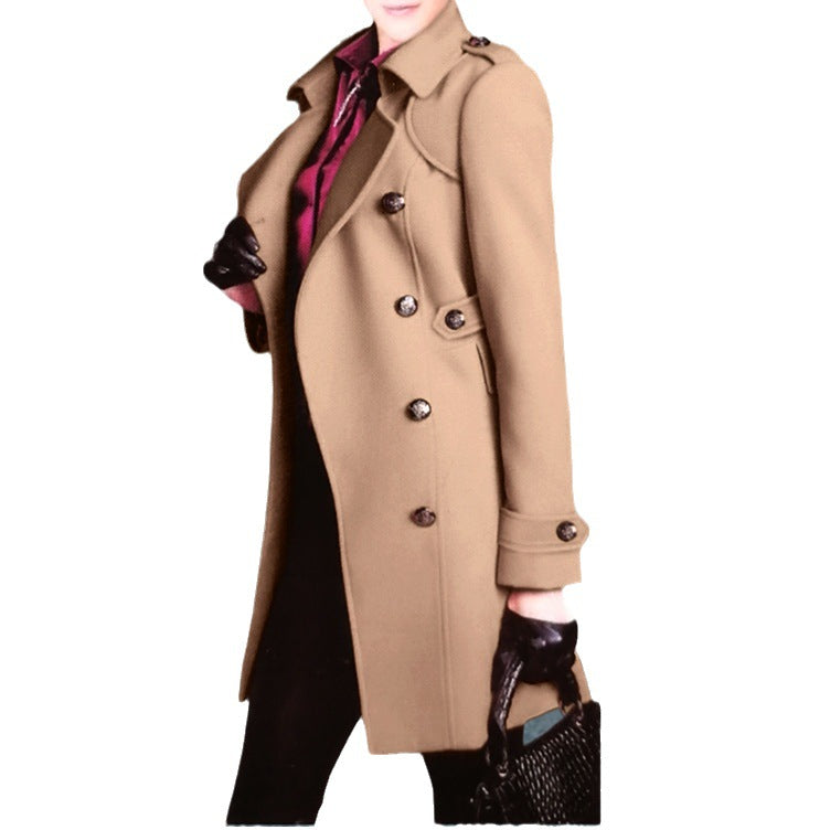 Chic and stylish double-breasted trench coat for women