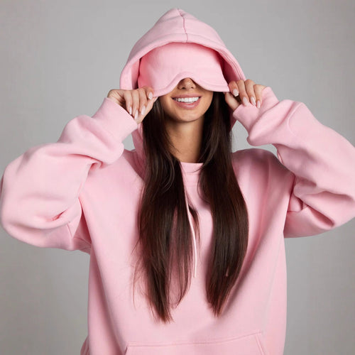 Ladies comfortable hoodie with integrated sleep mask Chic & Stil