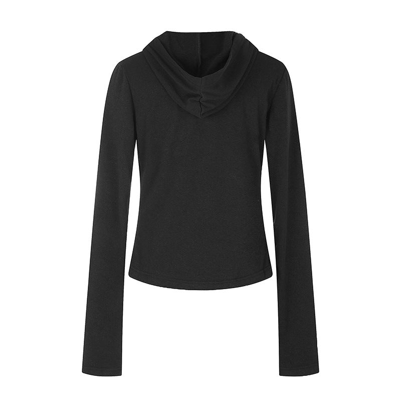 Women's Lightweight Hoodie Long Sleeve Shirt with Henley Button Placket and Patch Chest Pockets Amarae