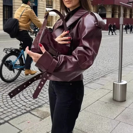 Fashionable ladies' faux leather jacket Lune London