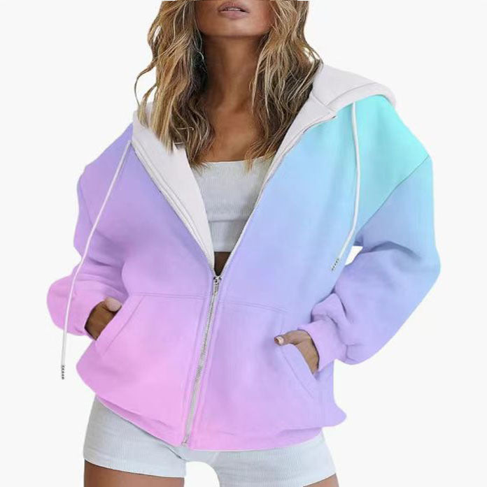 Ladies Oversized Hoodie with gradient colors and practical pockets Lune London