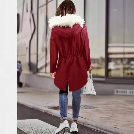 Ladies padded winter coat with removable hood Amarae