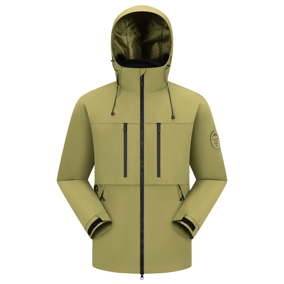 Men's Waterproof Breathable Softshell Outdoor Jacket with Adjustable Hood Amarae