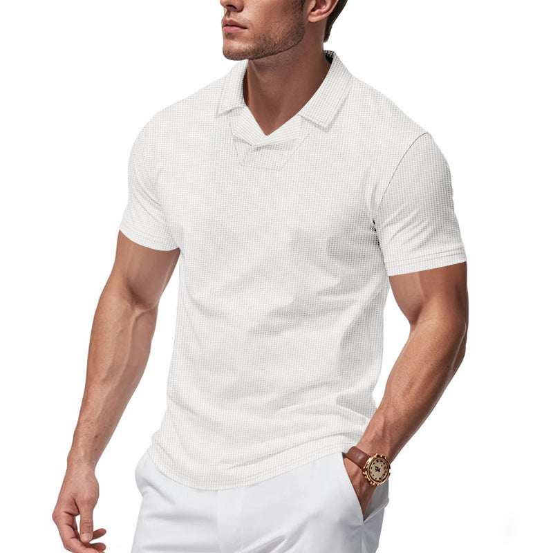 Short sleeve polo shirt for men with modern structure design Lune London