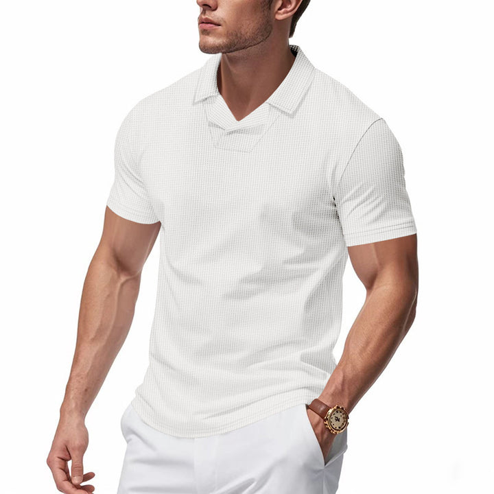 Short sleeve polo shirt for men with modern structure design Lune London