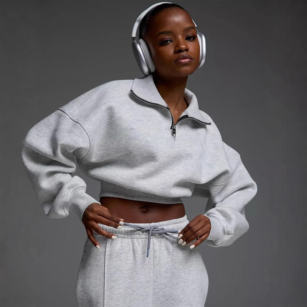 Casual oversized sweatshirt set for women with zipper Lune London
