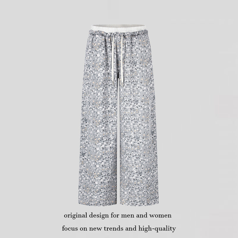 Ladies Palazzo Glitter Pants with Elastic Waistband and Drawstring Amarae