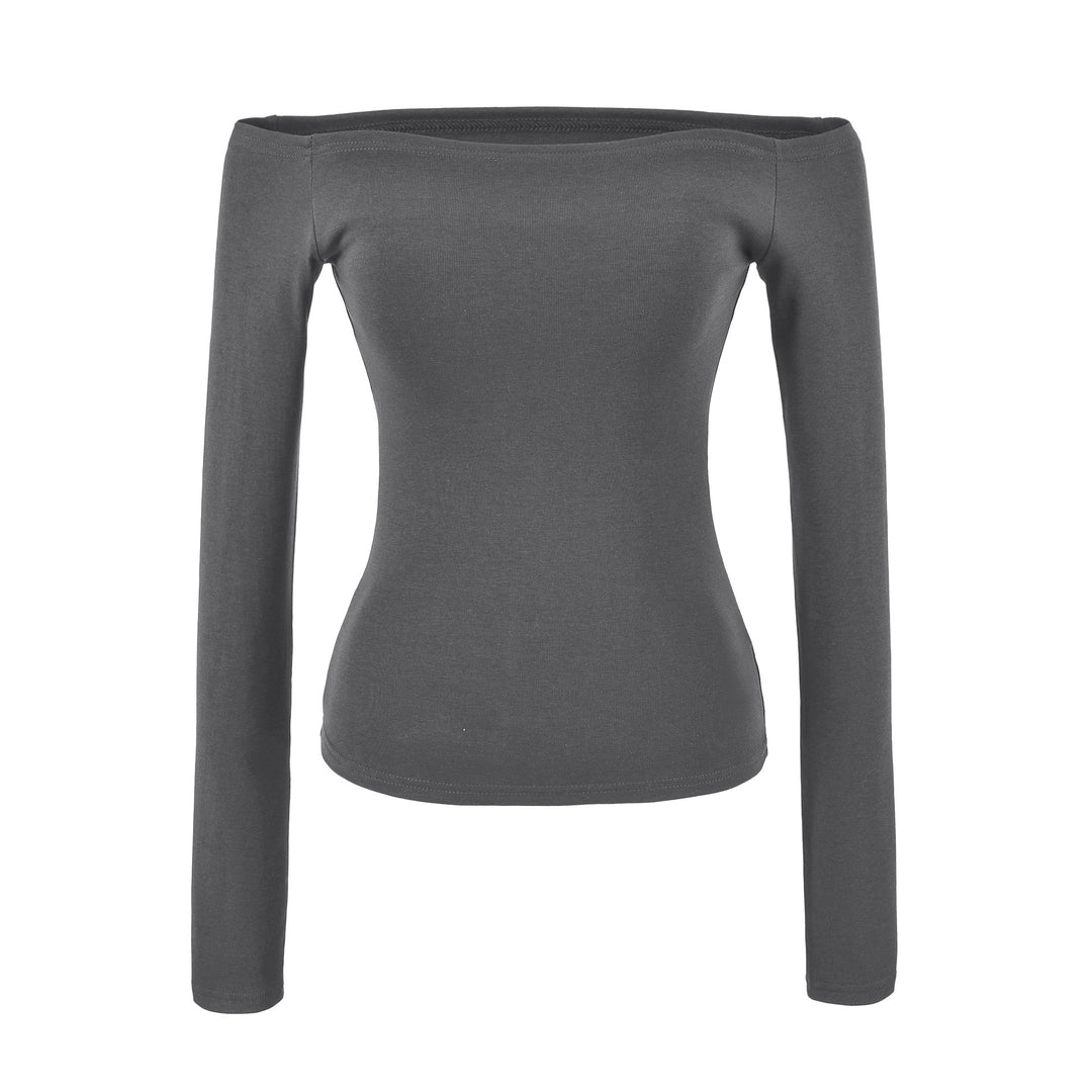 Women Fitted Off-Shoulder Long Sleeve made of Stretch Jersey Amarae