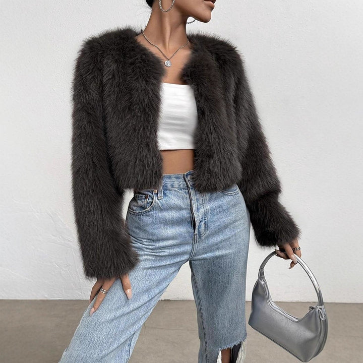 Ladies Short Plush Jacket Amarae