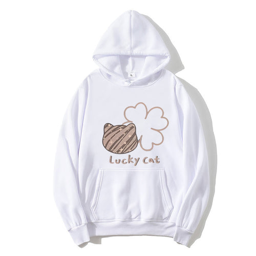 Women's hoodie with creative cat design and lucky motif Chic & Style