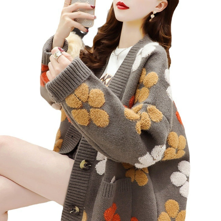 Pull en maille pour femme avec motif floral Chic & Stil