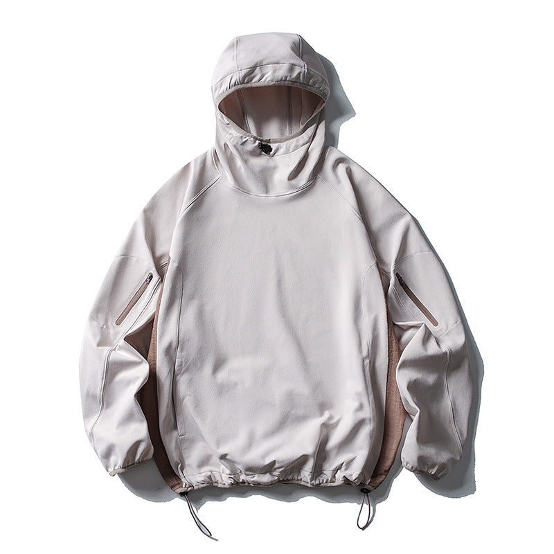 Unisex Lightweight Technical Hooded Anorak with Raglan Sleeves, Arm Pockets and Drawstring Amarae