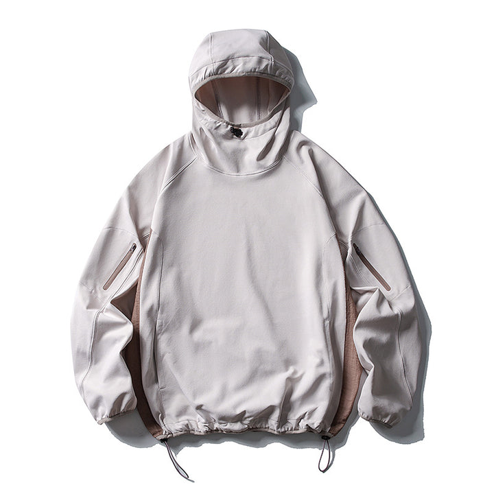 Unisex Lightweight Technical Hooded Anorak with Raglan Sleeves, Arm Pockets and Drawstring Amarae