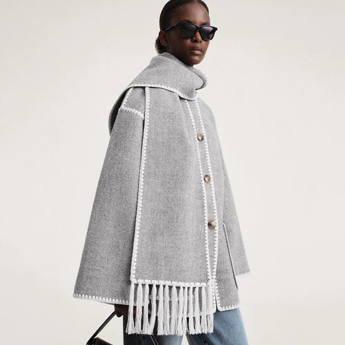 Poncho en laine élégant et polyvalent pour dames Chic & Stil