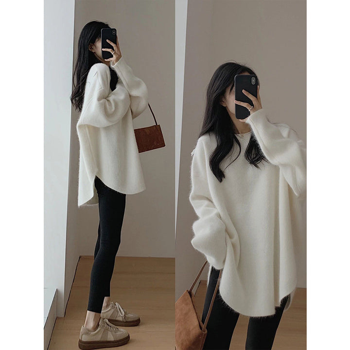 Pull surdimensionné confortable pour femme avec surface texturée et coupe décontractée Chic & Stil