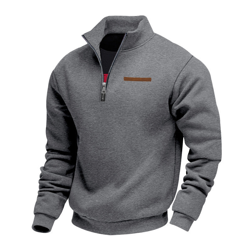 High-quality fleece jacket for men with high collar and zipper Lune London