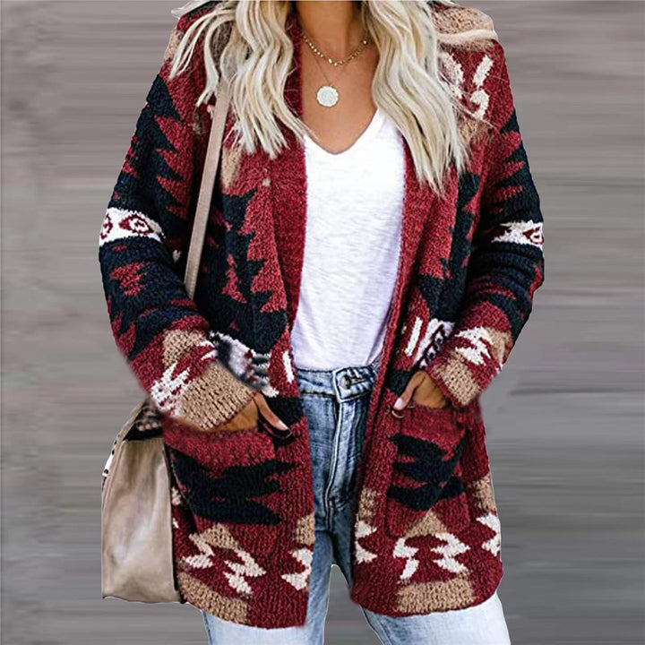 Women's knit jacket with asymmetrical pattern Lune London