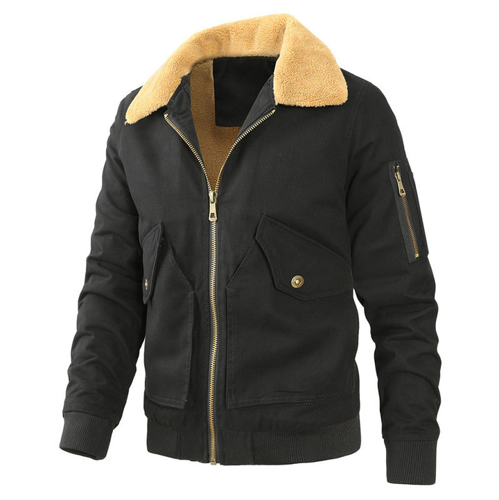 Veste militaire décontractée pour hommes avec doublure en teddy Amarae