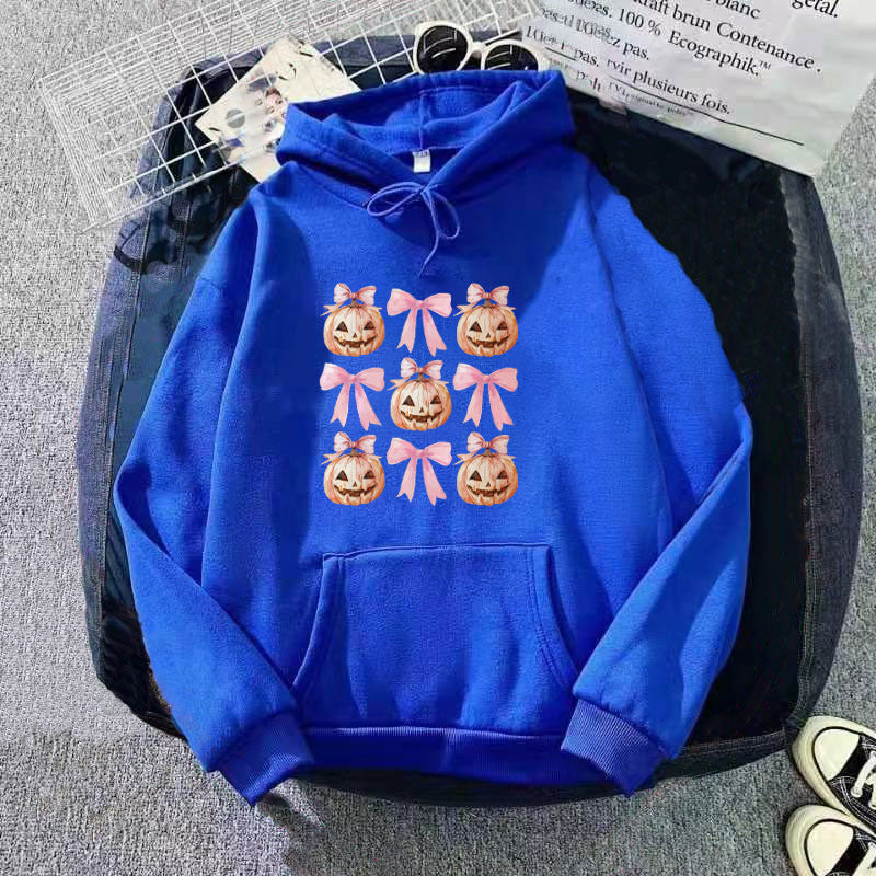 Women's Hoodie with Cheerful Pumpkin Design Chic & Stil