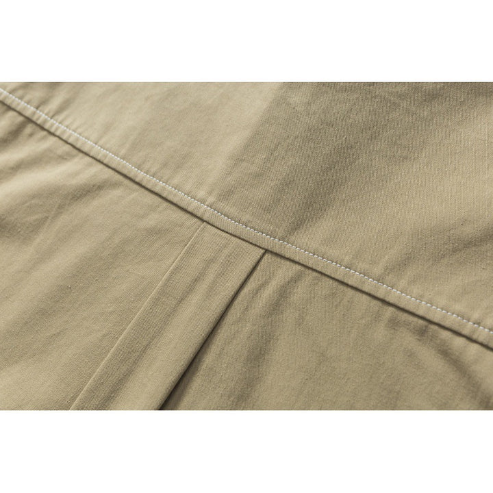 Men's Oversize Canvas Shirt Jacket with Cap Seams and Patch Pockets Amarae