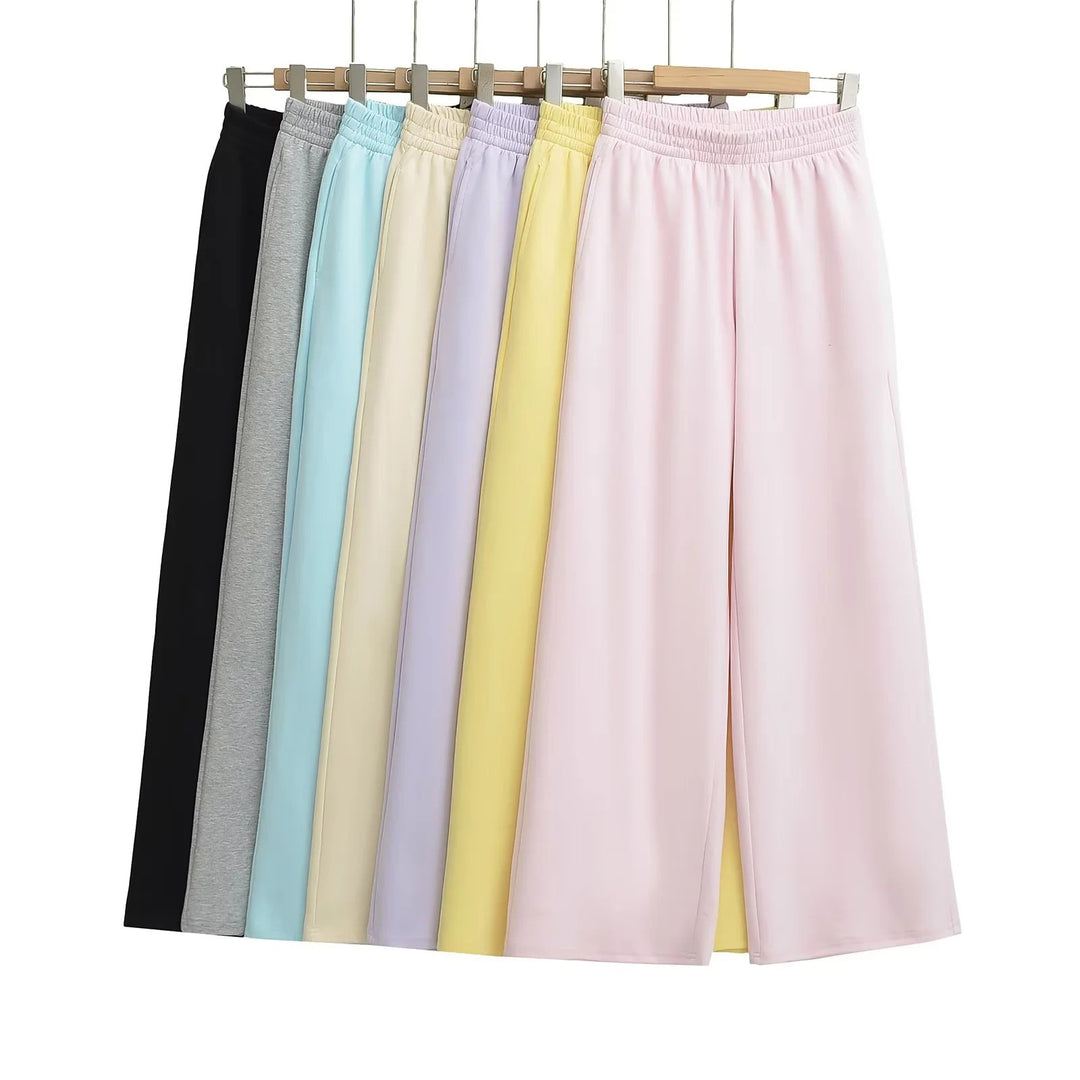 Wide jersey pants for women with elastic waist Lune London