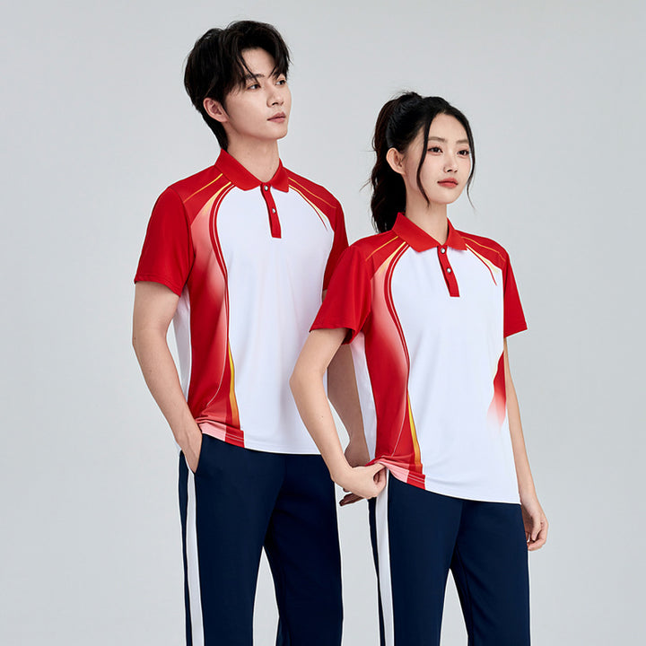 Unisex badminton training set with functional polo and sporty jogging pants Amarae