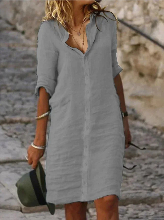 Women Casual Shirt Dress with Chic Details Lune London