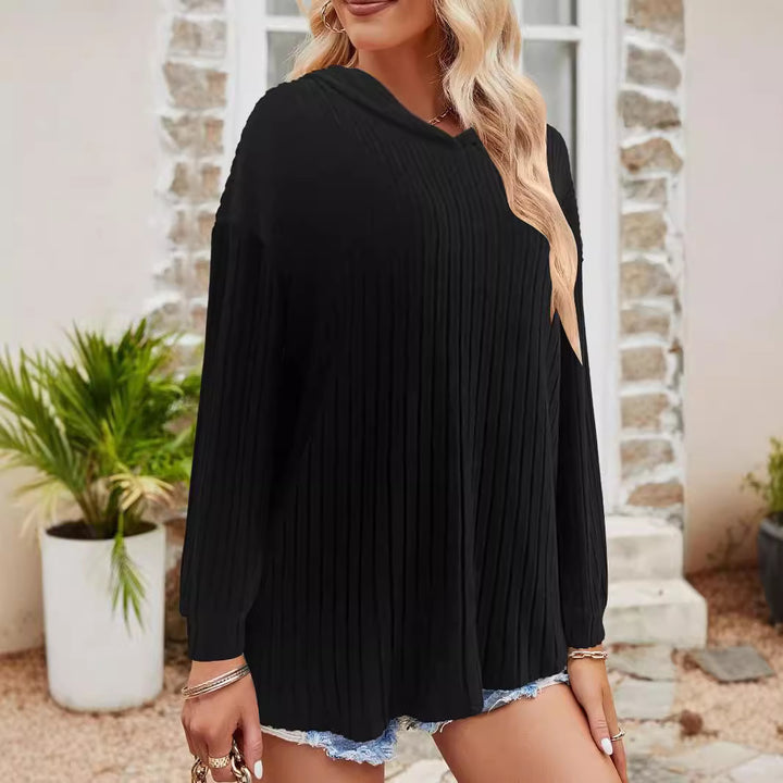 Ladies ribbed texture hoodie Amarae