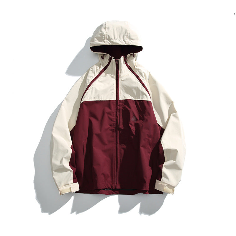 Unisex Lightweight two-tone wind and rain jacket with hood, water-repellent shell and adjustable hem Amarae