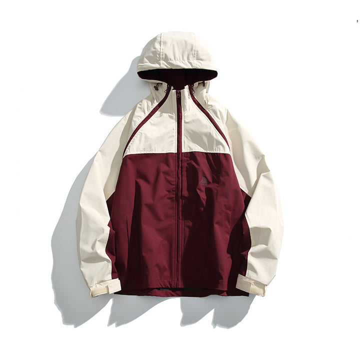 Unisex Lightweight two-tone wind and rain jacket with hood, water-repellent shell and adjustable hem Amarae