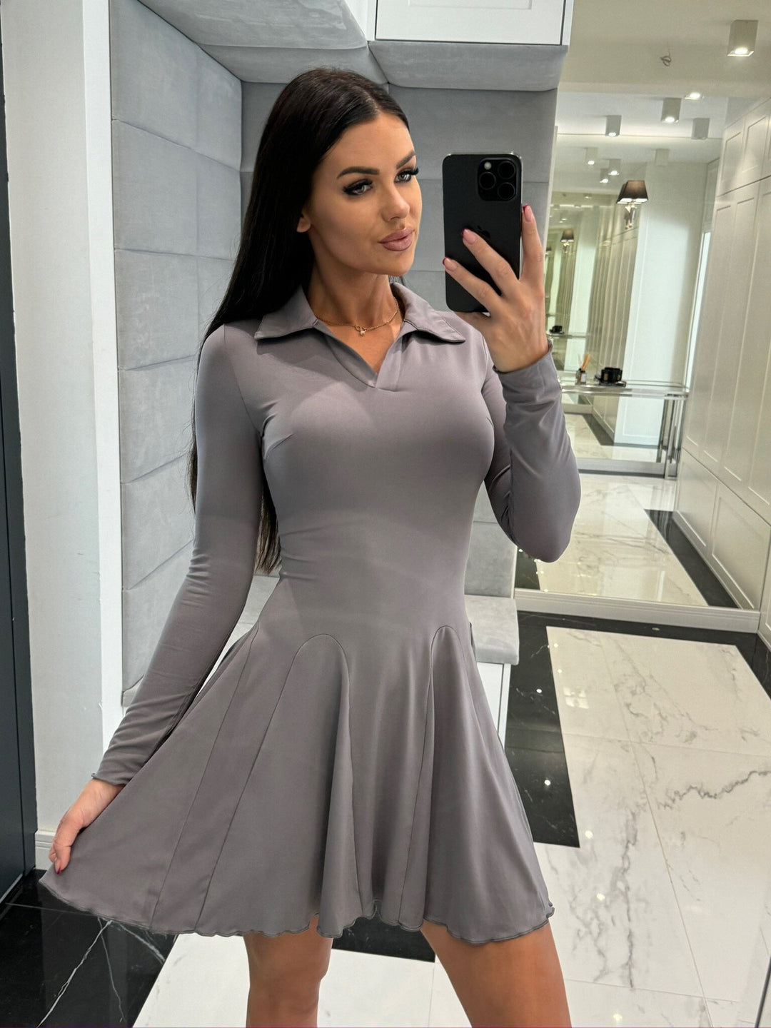 A-line flared polo dress Lune London for women