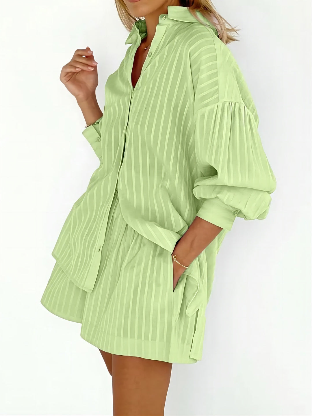 Striped shirt and shorts set Lune London for women