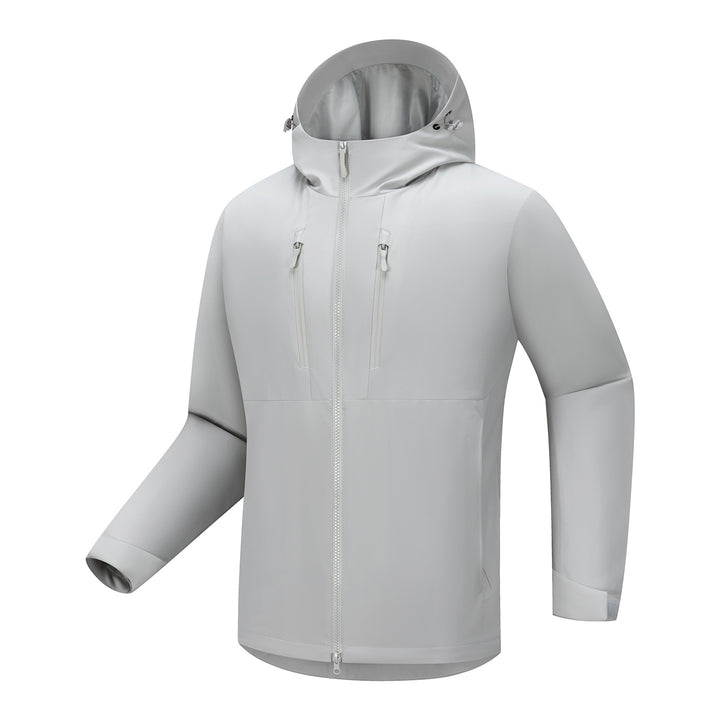 Men's Technical Softshell Jacket with Ergonomic Hood and Vertical Chest Pockets Amarae
