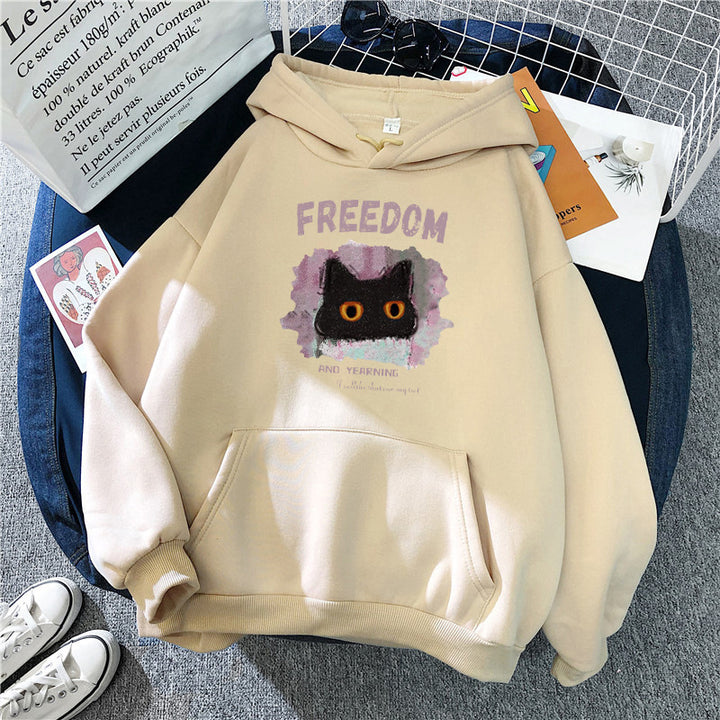 Women's hoodie with creative cat design Chic & Stil