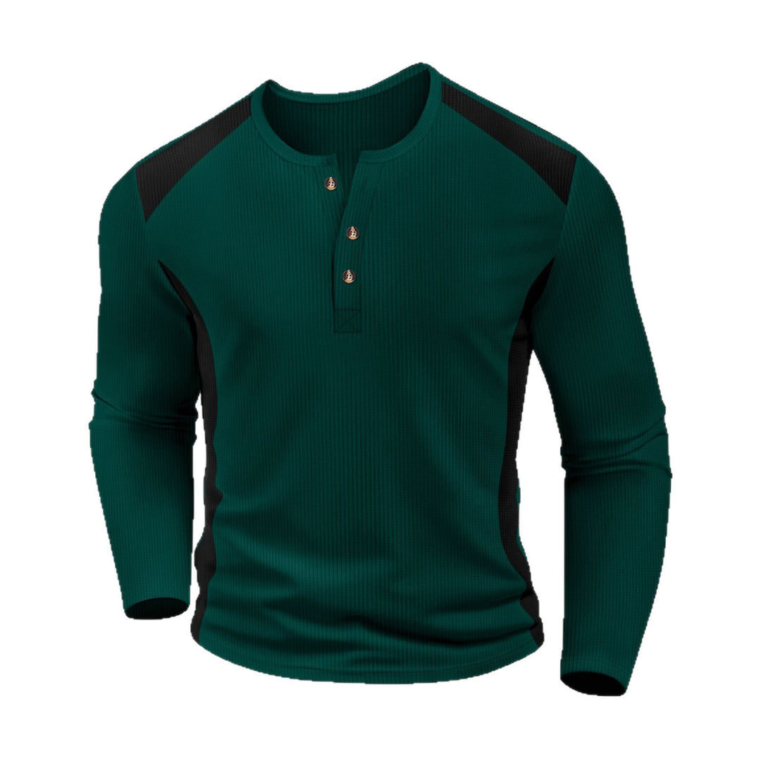Men's long sleeve shirt with trendy buttons and textured fabric Lune London