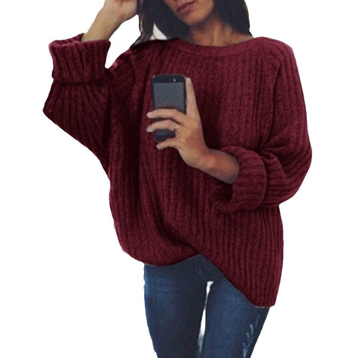 Oversized knit sweater for women with textured ribbed pattern and relaxed fit Lune London