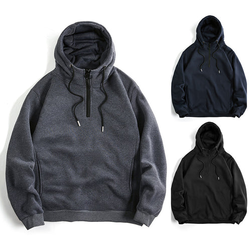 Trendy ladies hoodie with half zipper and soft inner lining Amarae
